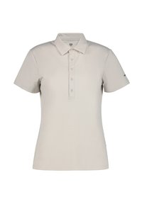 Kortärmad polo i ljusbeige. Tillverkad i bomull med en klassisk krage, fem knappar och logotyp på ärmen.