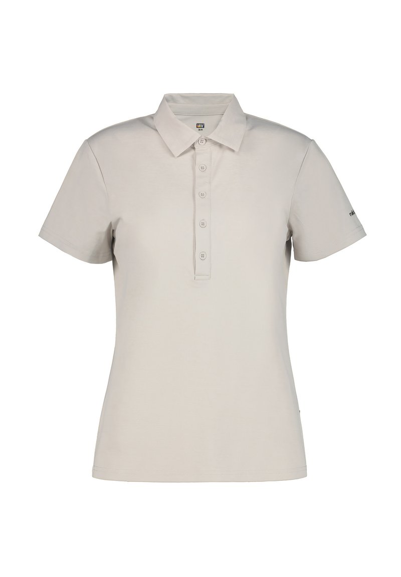 Kortärmad polo i ljusbeige. Tillverkad i bomull med en klassisk krage, fem knappar och logotyp på ärmen.