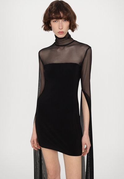 Norma Kamali RIBBON SLEEVE TURTLE NECK  - Kokteiļkleita/ballīšu kleita - black