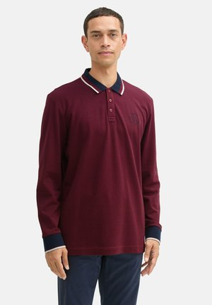 TOM TAILOR MIT STICKEREI - Poloshirt - burgundy dark red two tone