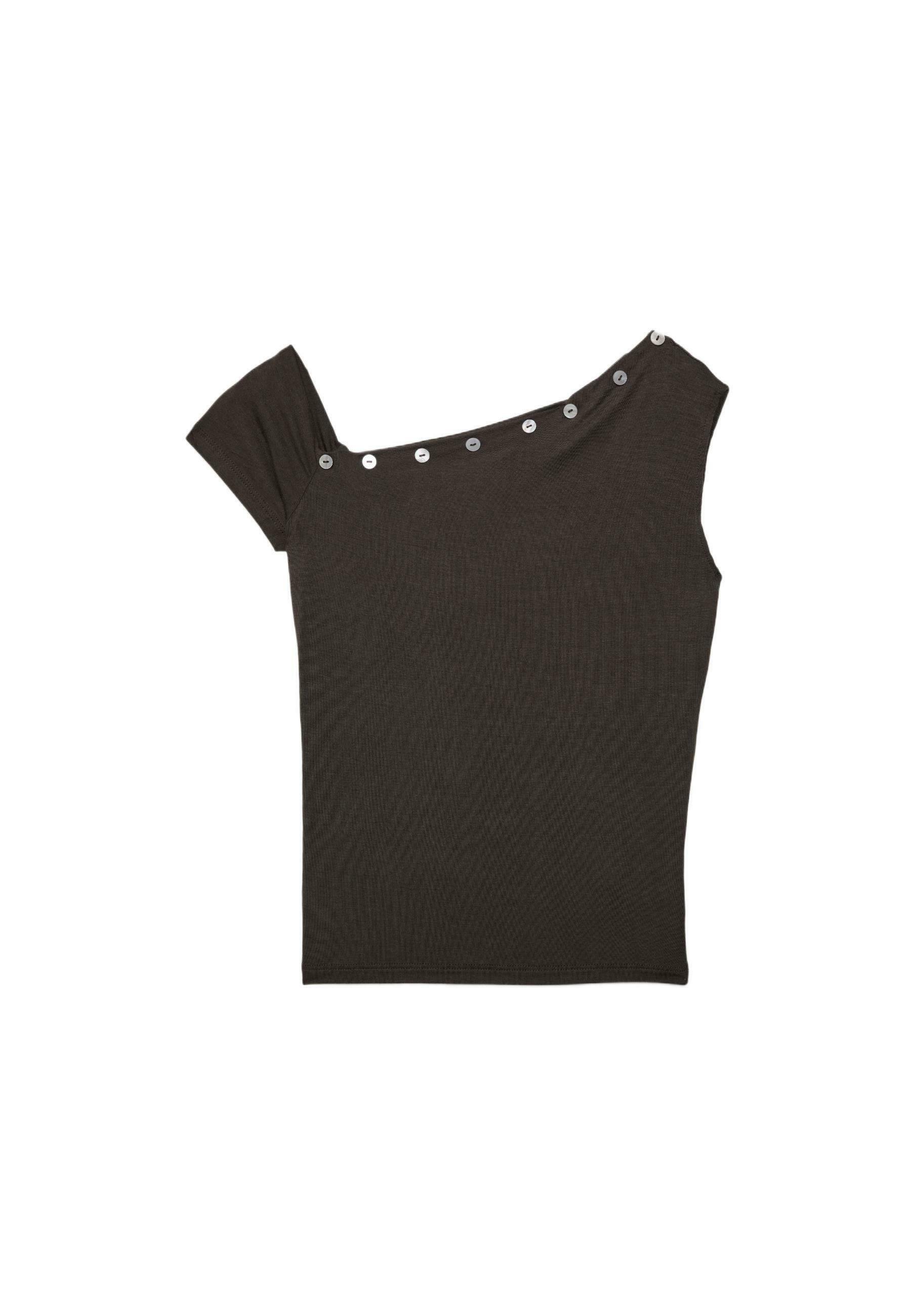 Asymmetric Button Top
