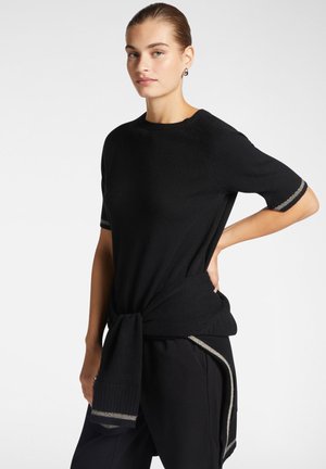 CON BORDI LAVORATI - T-shirt basic - nero