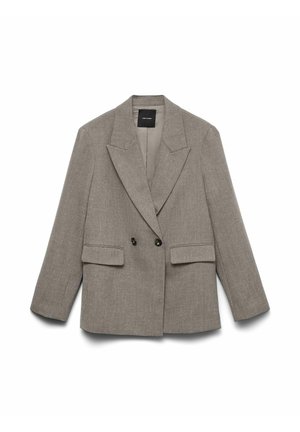 Halli bleiser, millel on tekstureeritud viimistlus, kahekordne rinnaosa, soonilised klapid ja kaks eesmist taskut. Omab musti nuppe ja siledat sisemust.