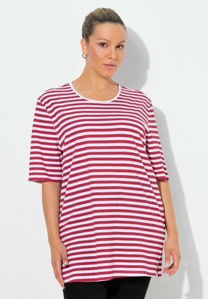 STRIPED CREW NECK TEE - T-shirt print - lychee
