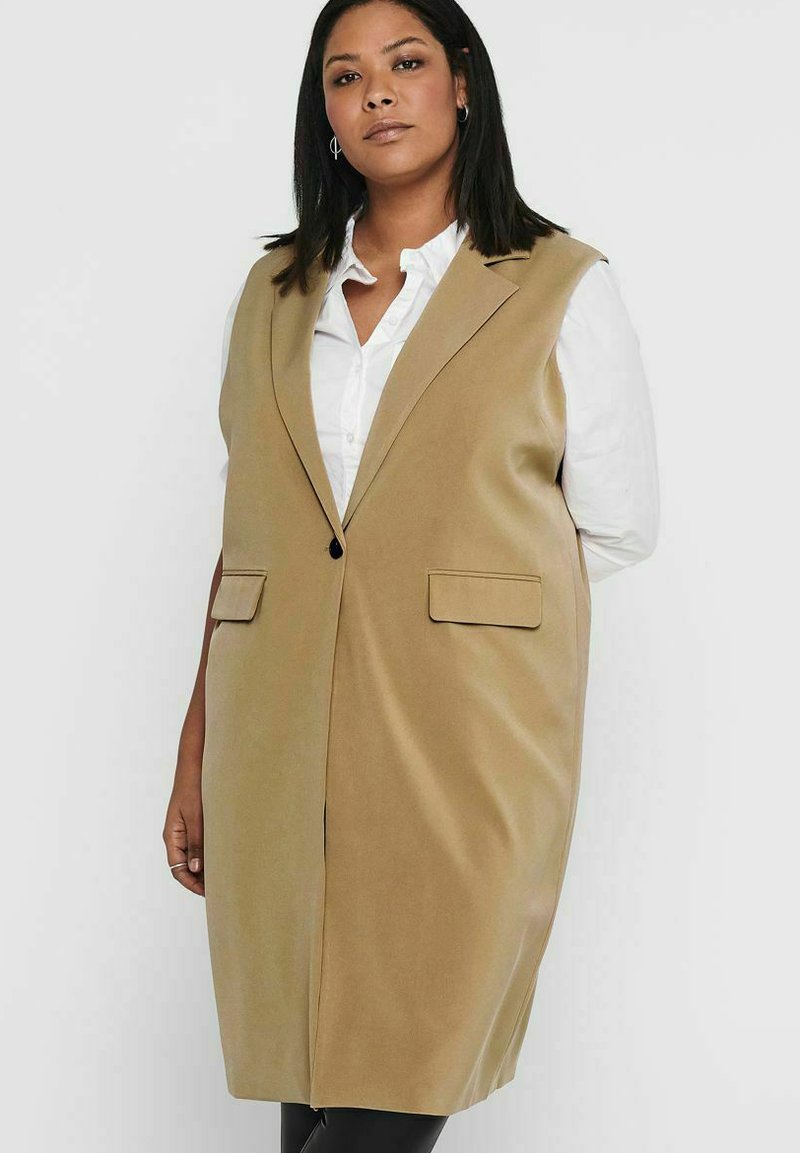 Damen Leichte Jacken | ONLY Carmakoma Weste tigers eye/beige - HB24485 Damen Leichte Jacken | ONLY Carmakoma Weste tigers eye/beige - HB24485