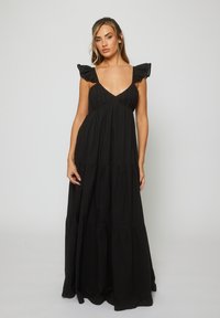 TIERED FRILL - Maxi-jurk - black