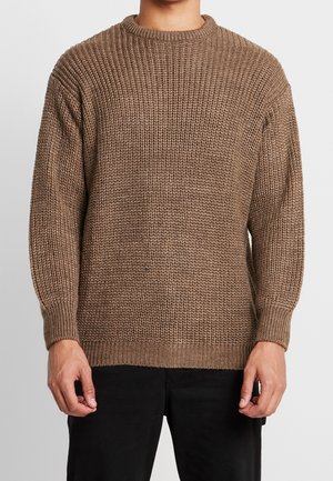 Strickpullover - mottled light brown