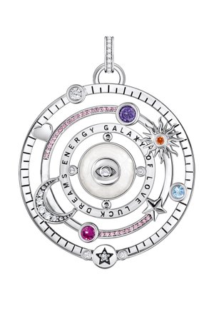 MIT AUGE BUNTE KALTEMAIL - Anhänger - silberfarben weiß violett pink orange blau rot