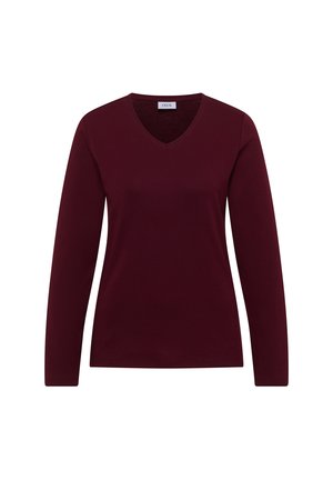 Cecil, LANGARM SHIRT IN UNIFARBE MIT V-NECK - T-shirt à manches longues - red wine