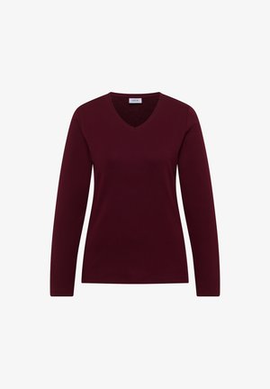 Cecil, LANGARM SHIRT IN UNIFARBE MIT V-NECK - T-shirt à manches longues - red wine