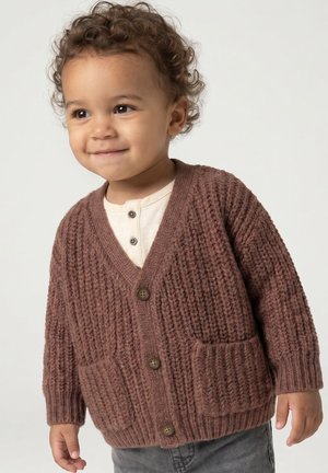 Vertbaudet, VERTBAUDET V-NECK CARDIGAN FOR BABIES IN CHUNKY KNIT - Cardigan - chocolate