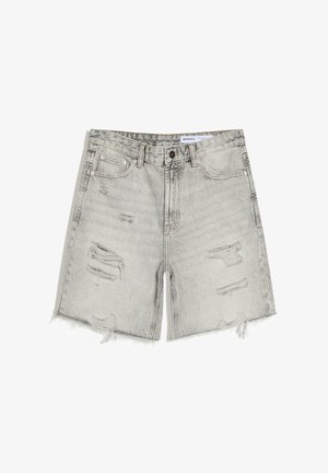Bershka, DESTROYS - Pantaloni scurți din denim - grey