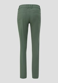 Groene katoenmix broek met een rechte pijp design, voorzien van twee achterzakken en een ceintuur met lussen. Glad, niet-geprofileerd stof.