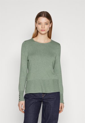 ONLJULIE LIFE LOOSE O-NECK - Maglione - hedge green detail/melange