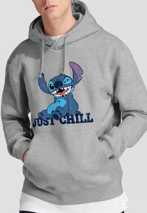 LILO AND STITCH JUST CHILL - PRINT - Hoodie - mottled grey