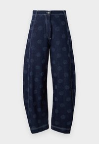POST PANTS - Wide leg - dark blue