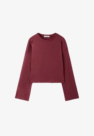 Stradivarius, KIMONO SLEEVE T-SHIRT 07046600 - Top s dlhým rukávom - mottled dark red