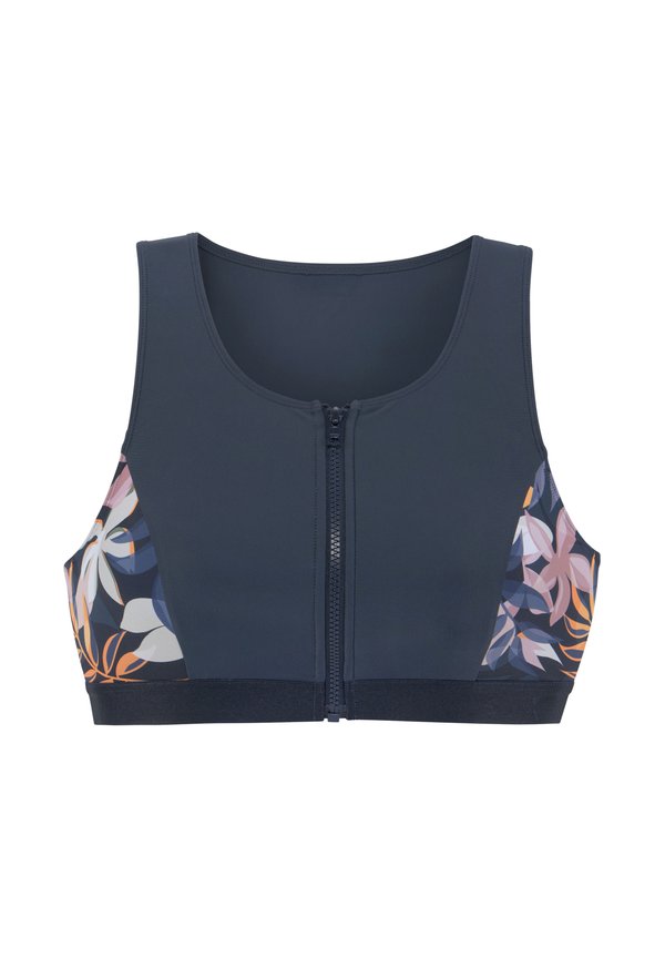 CROP - Bikini top - nachtblau bedruckt3