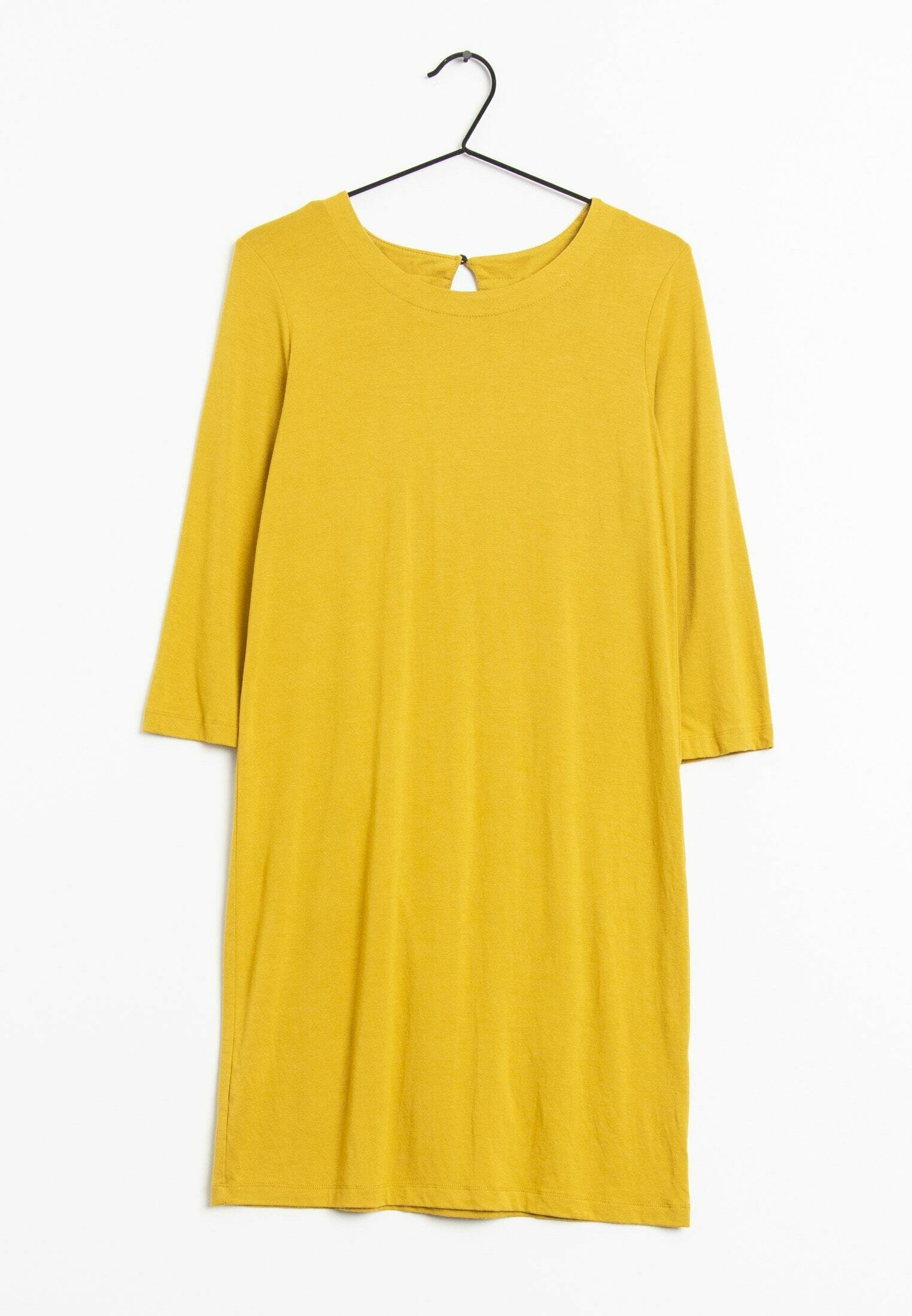 mustard jersey dress