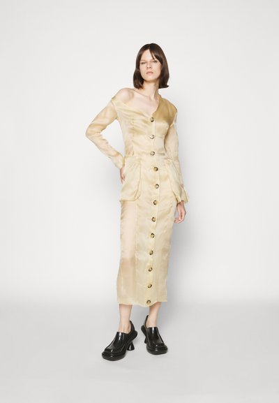 A.W.A.K.E. MODE OFF SHOULDER ORGANDY WITH POCKETS - Cocktail dress / Party dress - beige