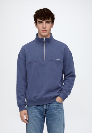 Hollister Co., KI322-6380 JUN4 EMEA CLEAN CUT CLASSICS QZ 1CC $44.95 - Суитшърт с цип - dark blue