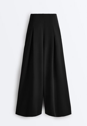 PREMIUM MODAL LONG PLEATED - Pantaloni - black