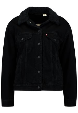 Levi's® SHERPA TRUCKER - Denimová bunda - forever black