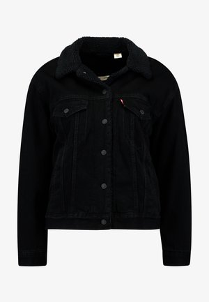 Levi's® SHERPA TRUCKER - Denimová bunda - forever black