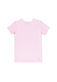 T-shirt a maniche corte in cotone rosa chiaro, concollo rotondo e taglio dritto. Tessuto morbido e design semplice senza grafiche.