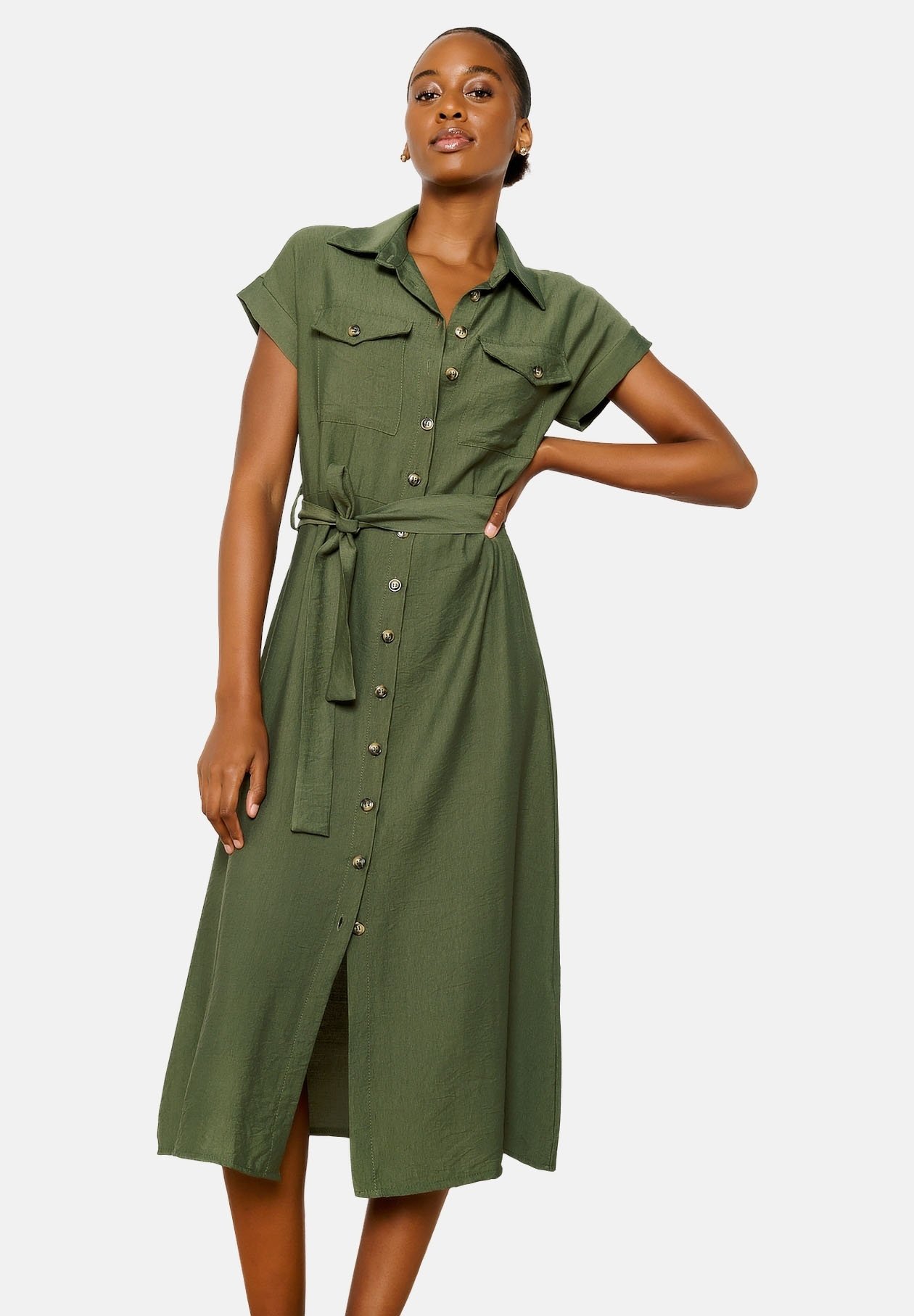 LolaLiza IN SAFARI STYLE - Shirt dress - khaki faded/khaki - Zalando.ie