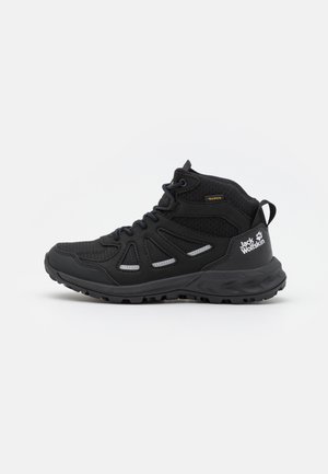 Jack Wolfskin WOODLAND 2 TEXAPORE MID - Chaussures de marche - black/grey