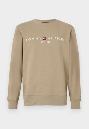 Beige Sweatshirt aus Baumwollmischung, mit Rundhalsausschnitt, langen Ärmeln und weißem Logo-Schriftzug mit farbigen Akzenten. Gerippte Bündchen und Saum.