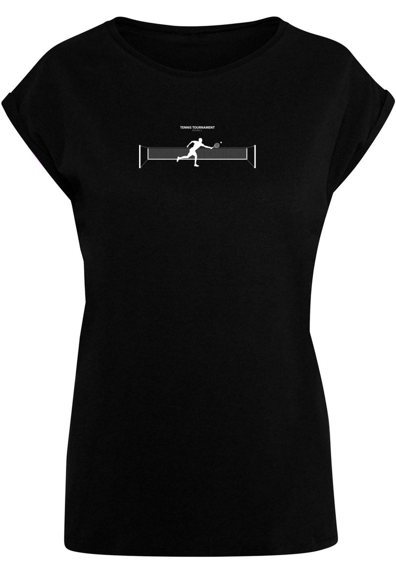 Merchcode TENNIS ROUND 1 EXTENDED SHOULDER  - T-shirts print - black