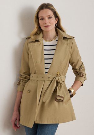 Lauren Ralph Lauren DOUBLE BREASTED COTTON BLEND TRENCH COAT - Καμπαρντίνα - birch tan