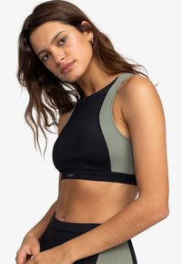 Roxy PRO FAKE NEOPRENE CROP - Bikini felső - anthracite