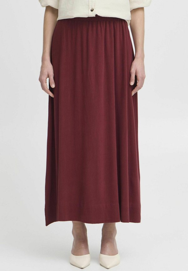 BYFILINEN - A-line skirt - tawny port