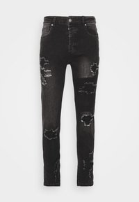 PATCH WORK DISTRESSED - Calças de ganga justas - washed black