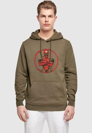 DEADPOOL - SPLATTER POSED LOGO - Hoodie - olive