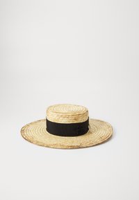 WHEAT SPIKES EMBELLISHED SUNBURNT CANOTIER HAT - Chapéu - natural straw