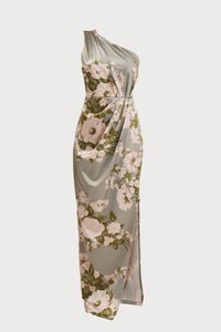 MINAH ONE SHOULDER DRESS - Vestito elegante - sage green