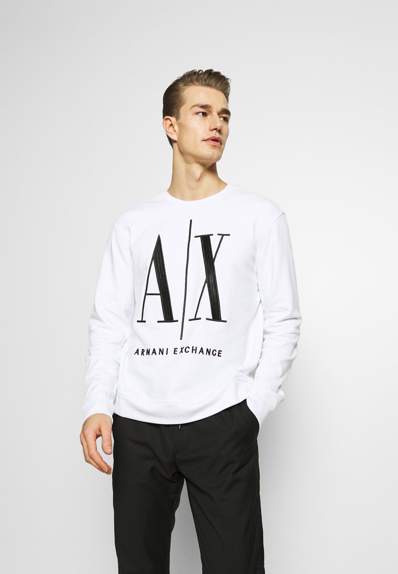 White armani exchange sweatshirt Clearance
