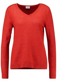 VILA Stickad tröja - mottled orange