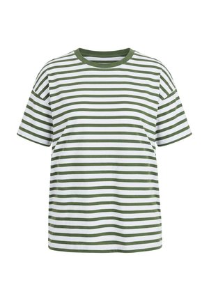 Studio Untold, T-SHIRT, OVERSIZE SHAPE, RINGEL - Print T-shirt - pale olive