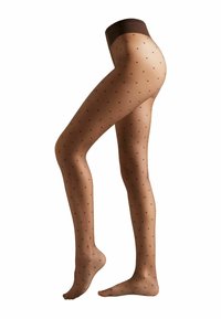 TRANSPARENTE MIT TUPFEN - Panty - light brown