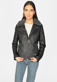 Mustang WEICHEM KRAGEN  - Leren jas - black