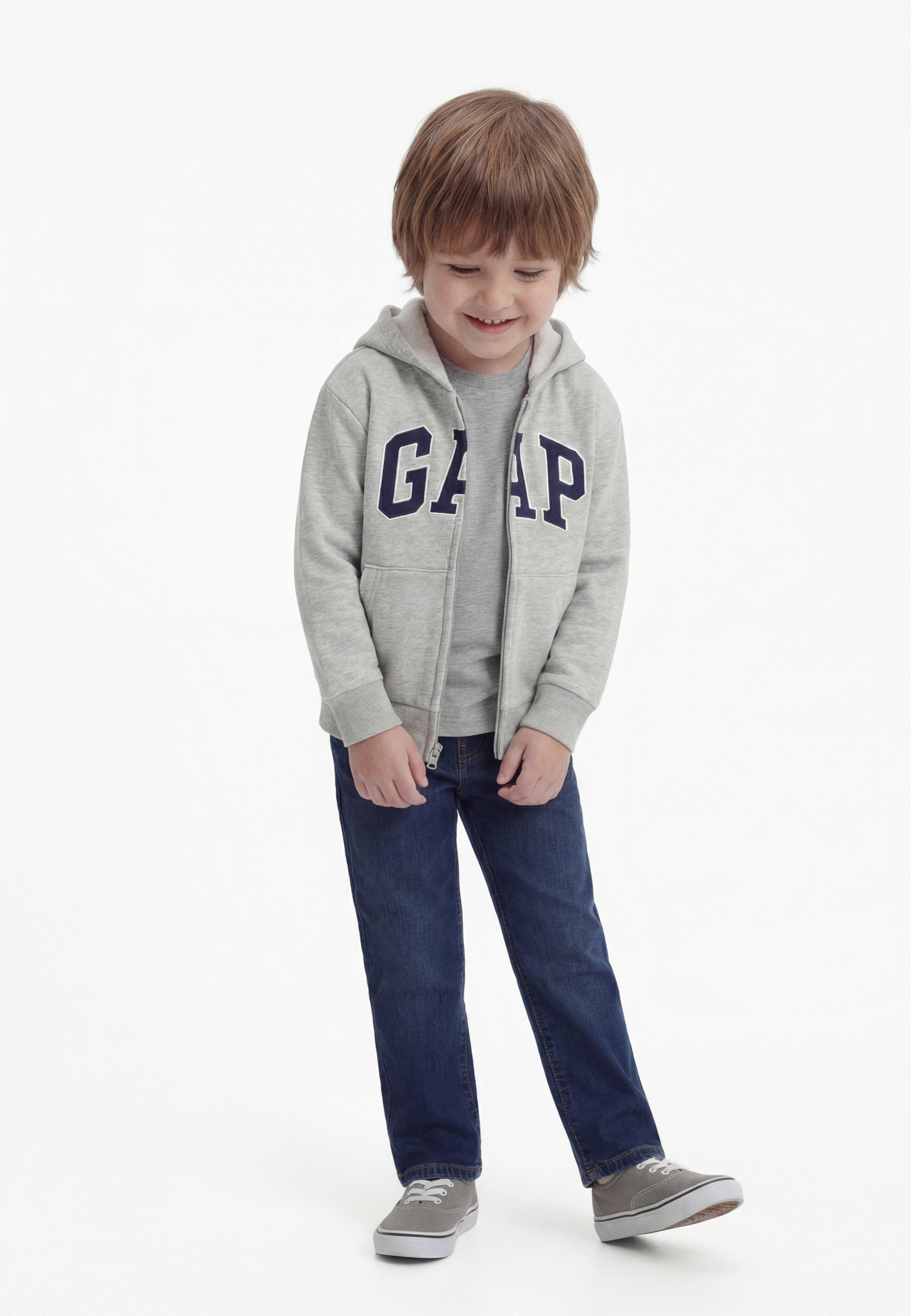 GAP BABYGAP RELAXED LOGO ZIP HOODIE - Zip-up sweatshirt - light
