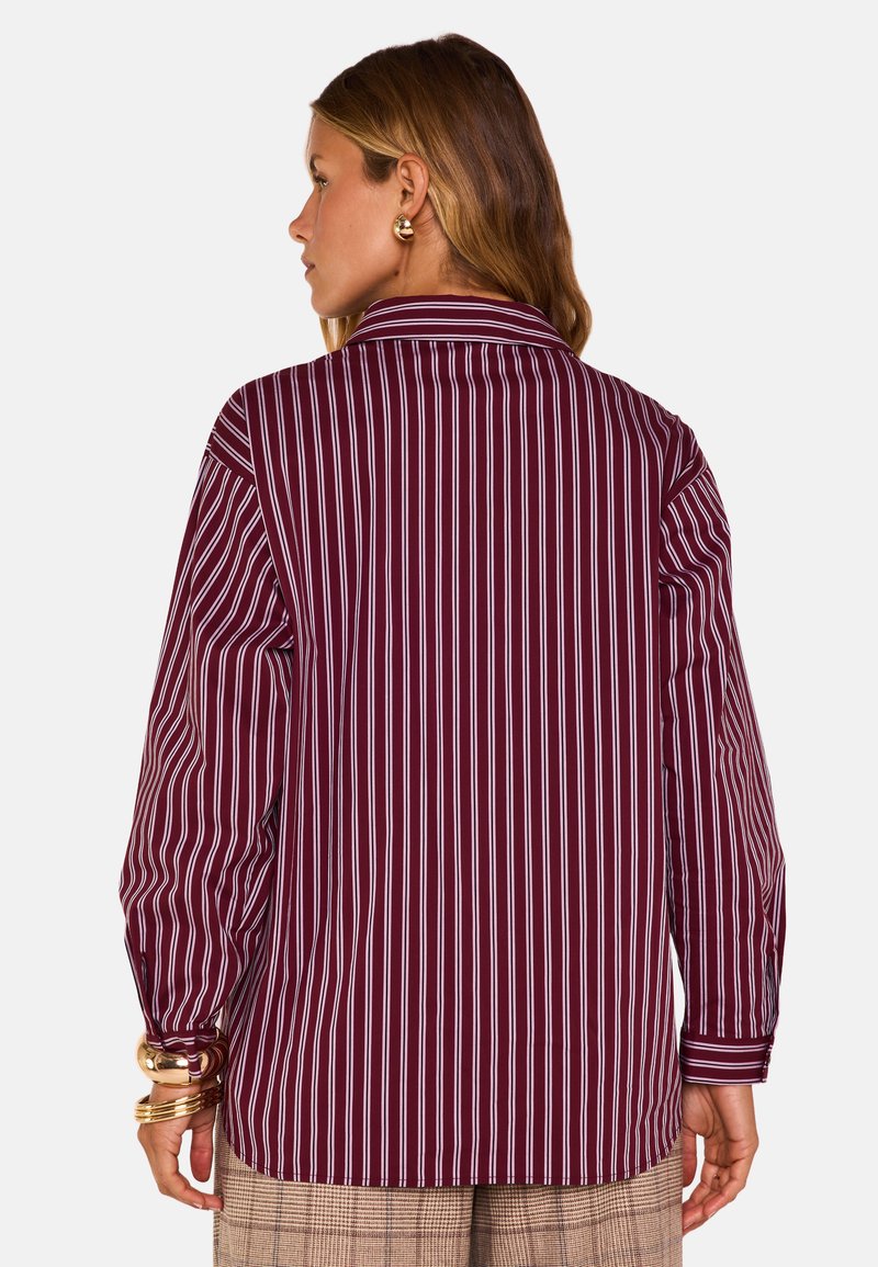 Chemisier fluide imprimé carreaux - Bordeaux - Femme - 18.00