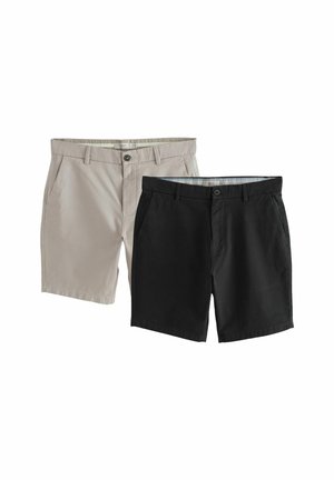 REGULAR FIT STRETCH 2 PACK - Shorts - black mushroom brown