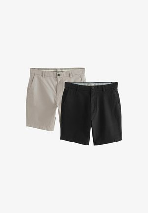 REGULAR FIT STRETCH 2 PACK - Kratke hlače - black mushroom brown