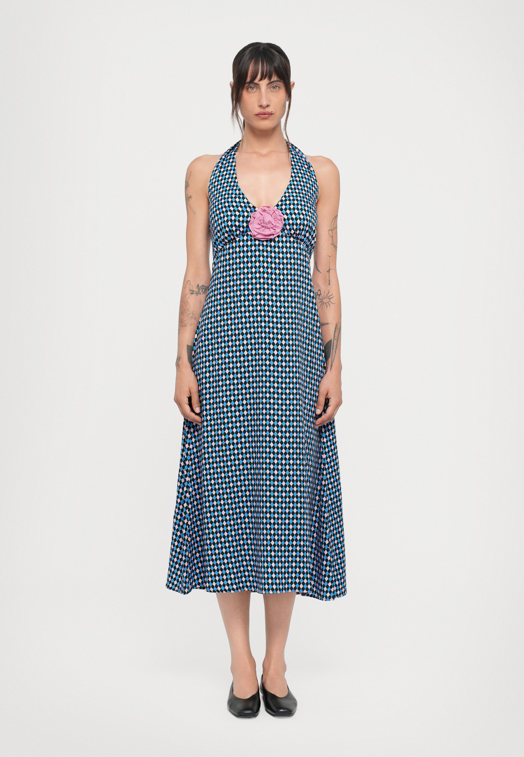 Sleeper JARDIN HALTERNECK - Day dress - pink/black/blue/blue - Zalando